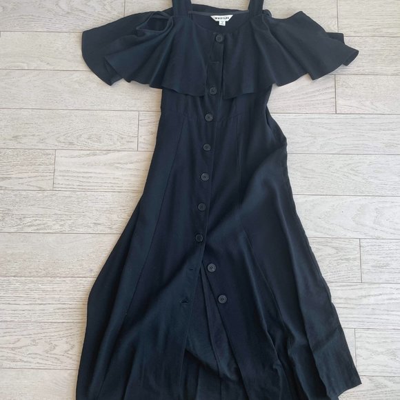 Whistles frill button midi dress - Picture 3 of 5